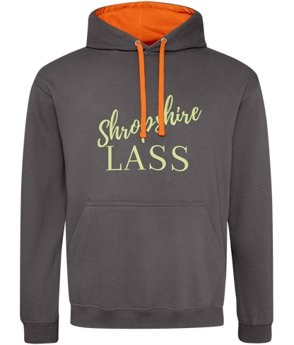 Shropshire Lass Two Tone Hoodie with Pistachio print