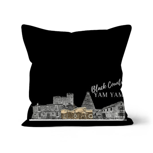 Black Country Yam Yam Cushion in Coal Black