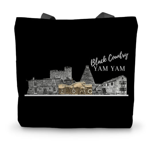 Black Country Yam Yam Coal Black Canvas Tote Bag