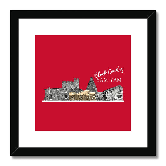 Black County Yam Yam Furnace Red Framed & Mounted Print