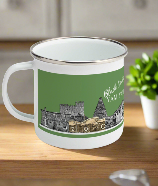 Enamel Mug Black Country Yam Yam Enamel Mug Common Green