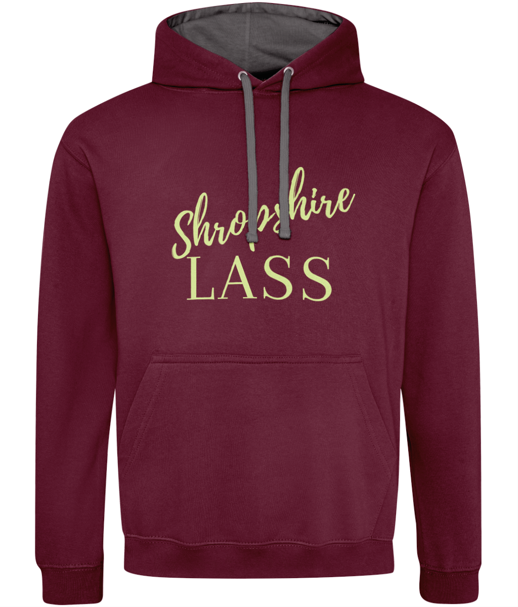 Shropshire Lass Two Tone Hoodie with Pistachio print