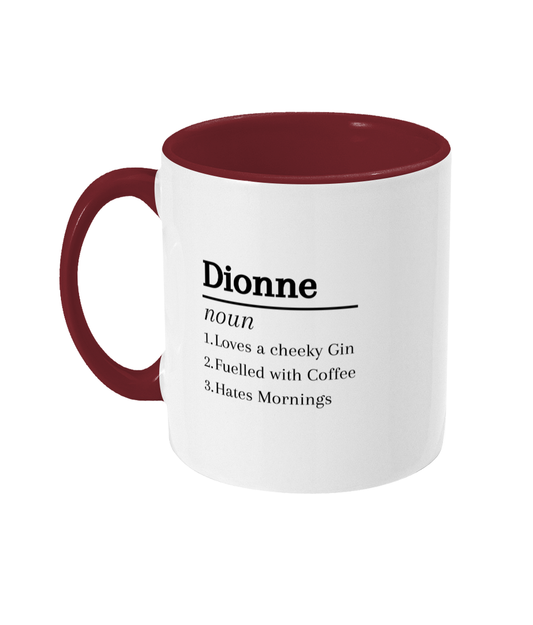 Two Toned 'Dionne' Personalised Dictionary Style Mug