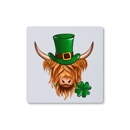 Long Haired St Patrick's Cow Coaster