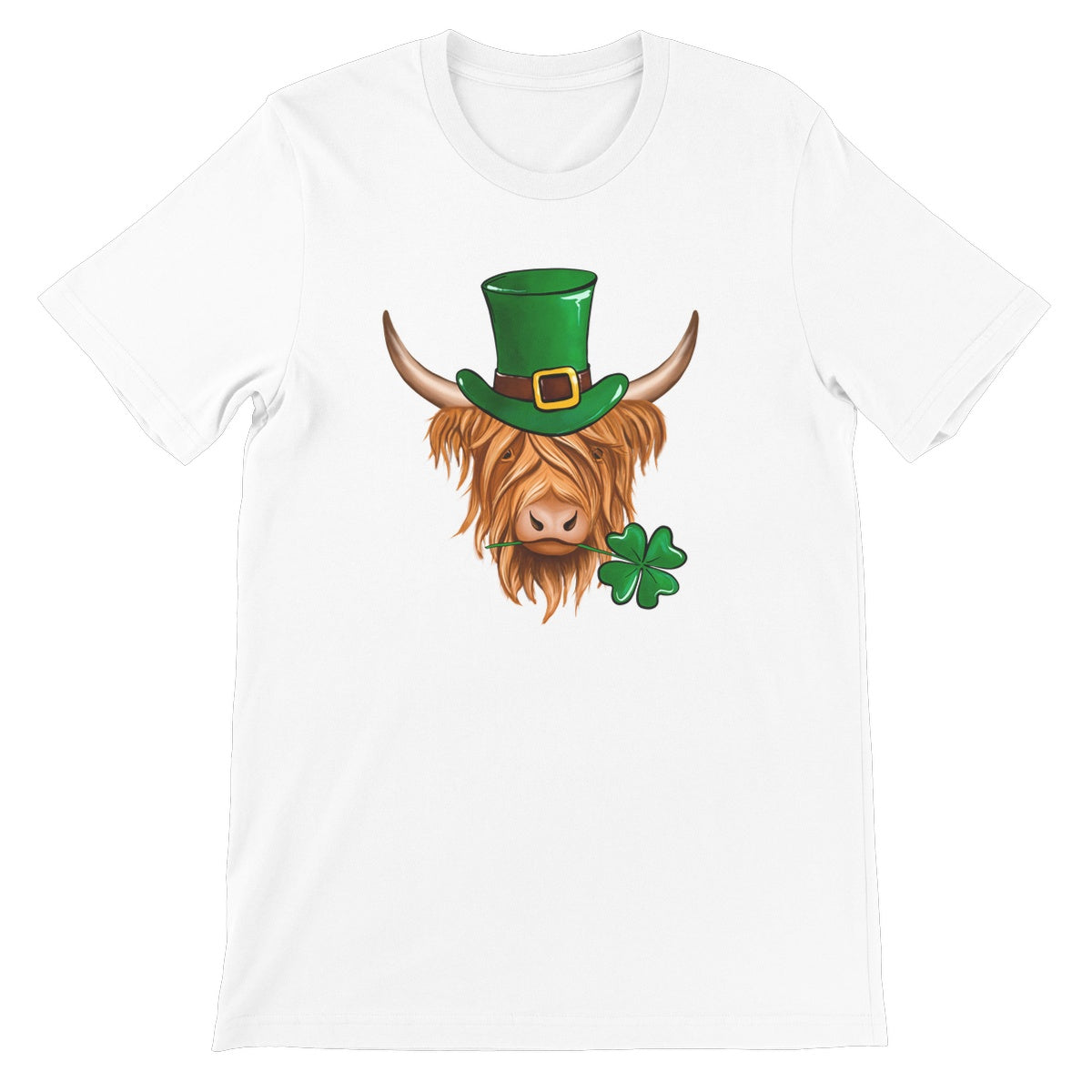 Long Haired St Patrick's Cow Unisex Short Sleeve T-Shirt