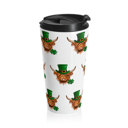 Travel Mug 'St Patrick's Day Long Haired Cow'