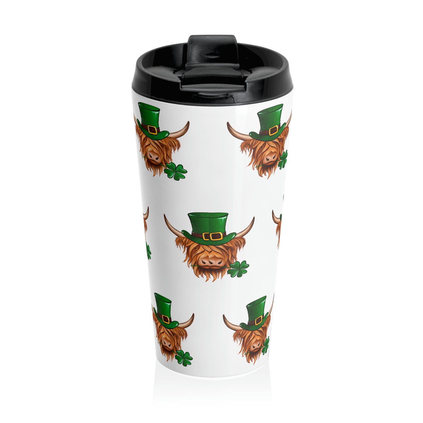 Travel Mug 'St Patrick's Day Long Haired Cow'